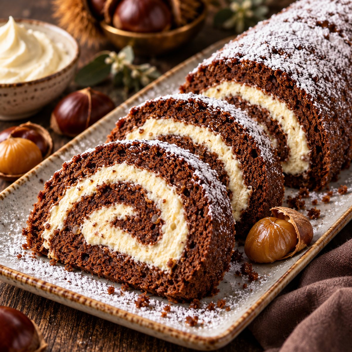 Rotolo di castagne al mascarpone