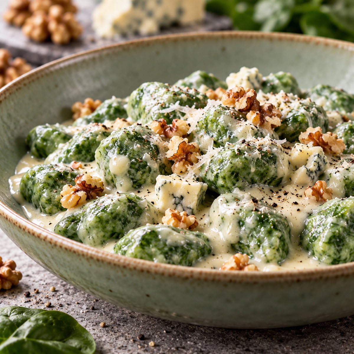 Gnocchi al gorgonzola e spinaci
