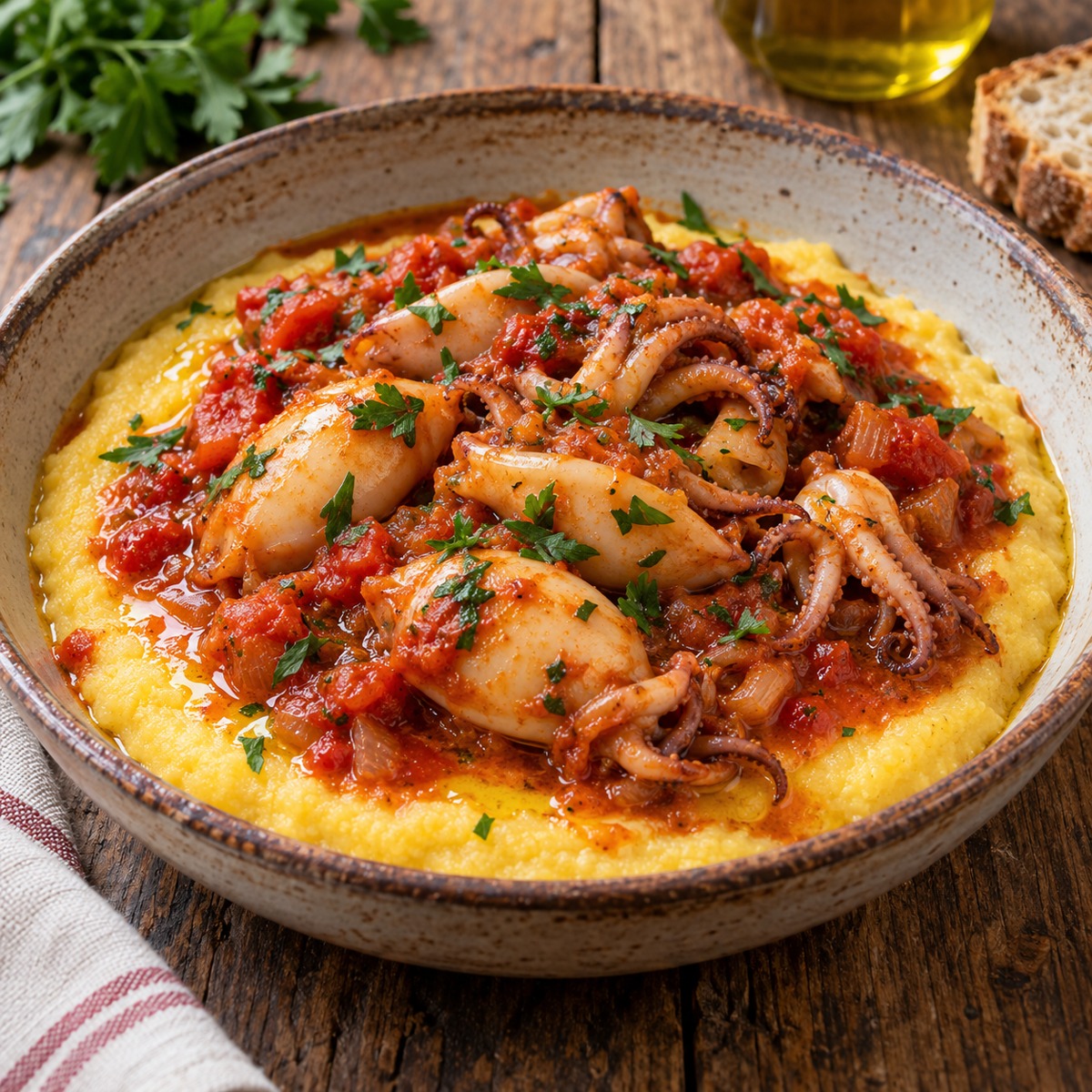 Polenta con le seppie
