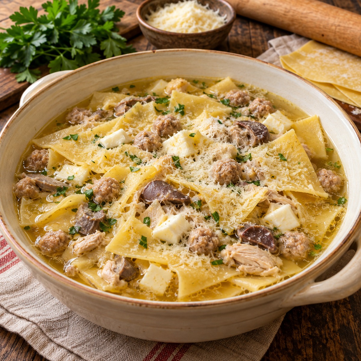 Lasagne in brodo all'uso di Montenero di Bisaccia