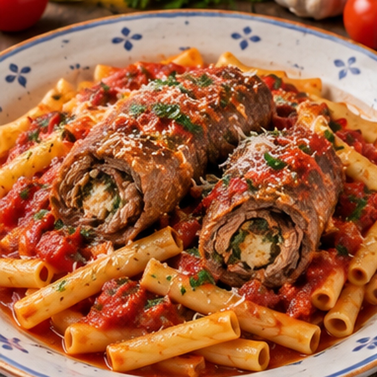Ziti con le braciole