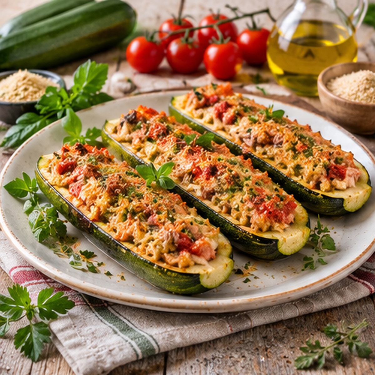Zucchine ripiene al tonno