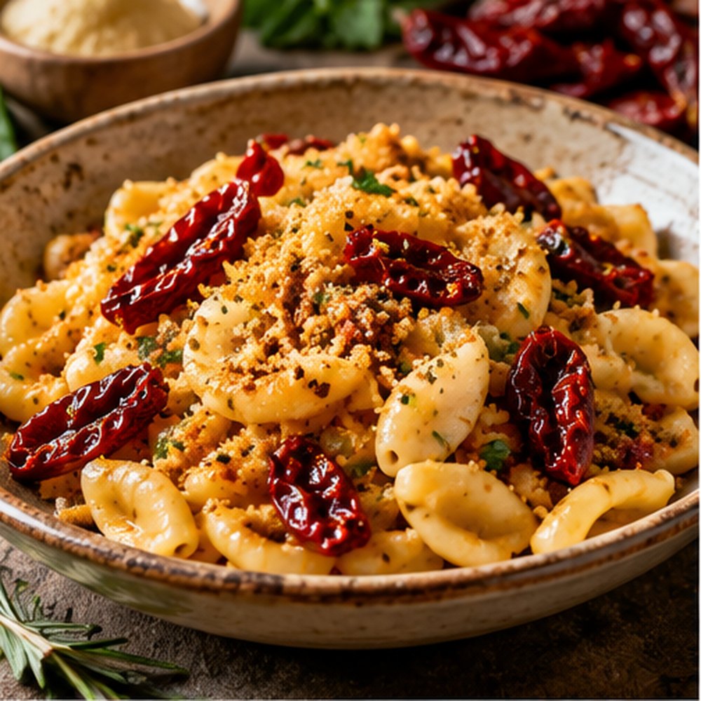 Strascinati con peperoni cruschi e mollica