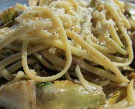 Linguine con pesce e carciofi