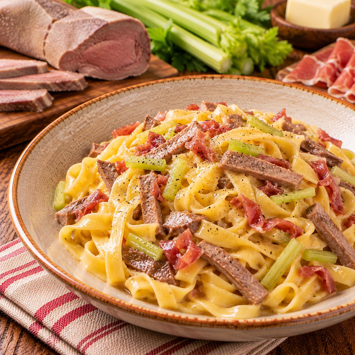 Tagliatelle con la lingua