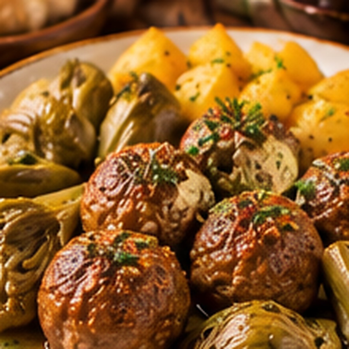 Polpette con patate e carciofi