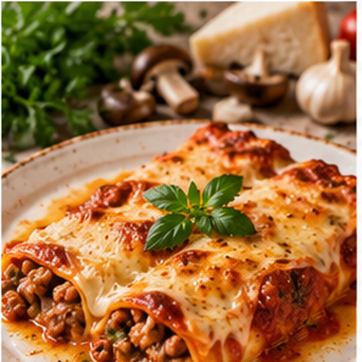 Cannelloni di carne e funghi