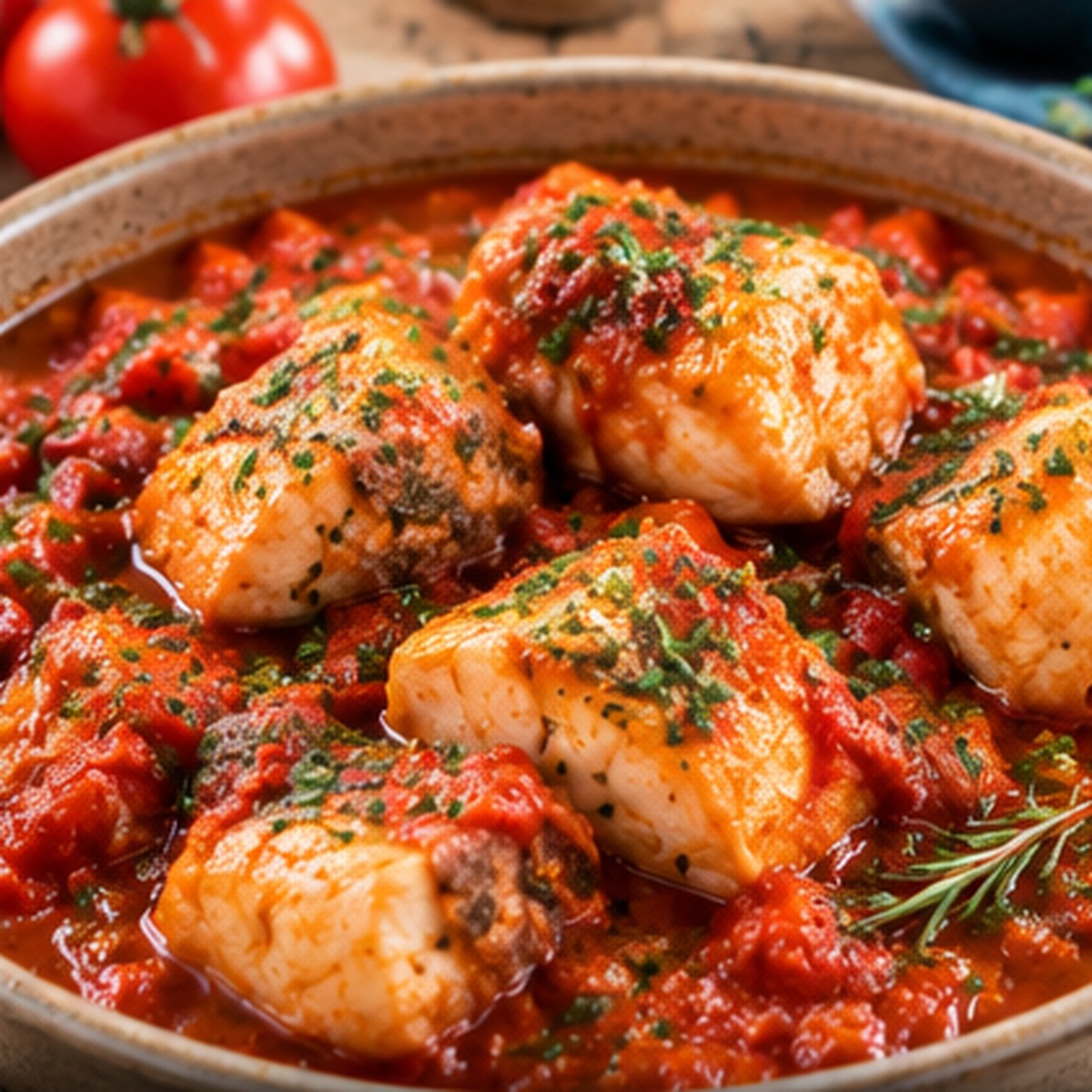 Pescatrice al pomodoro