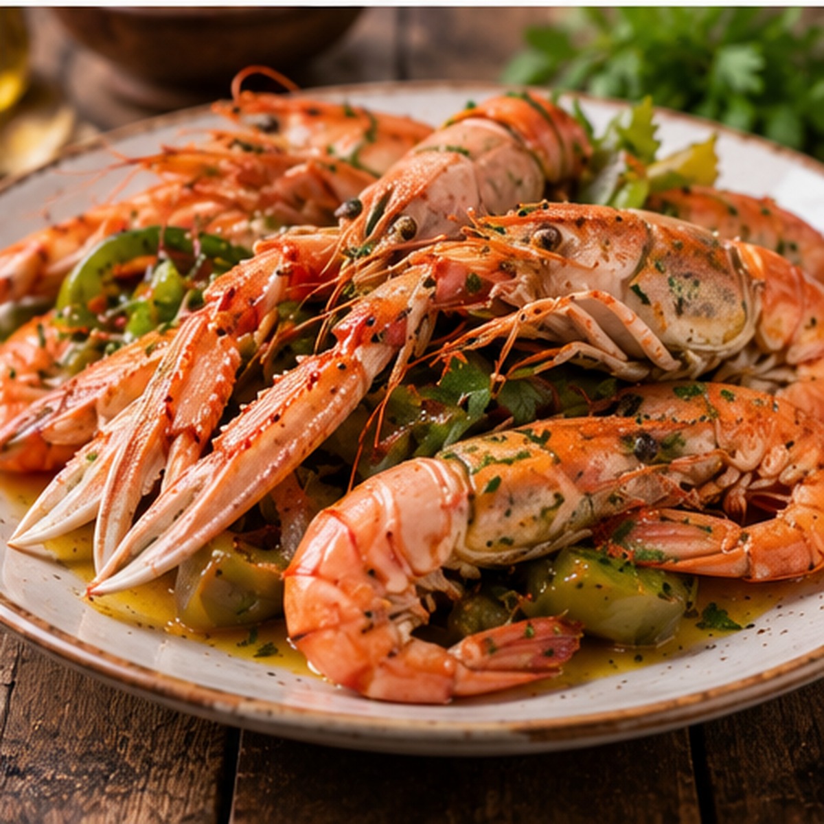 Scampi al cognac
