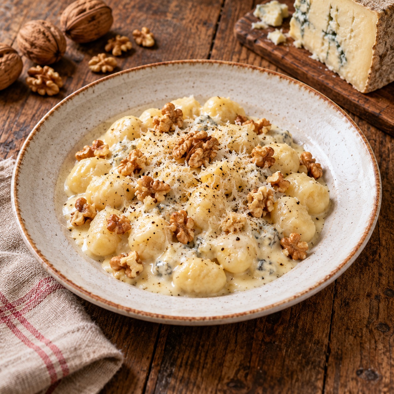 Gnocchi al Castelmagno e noci
