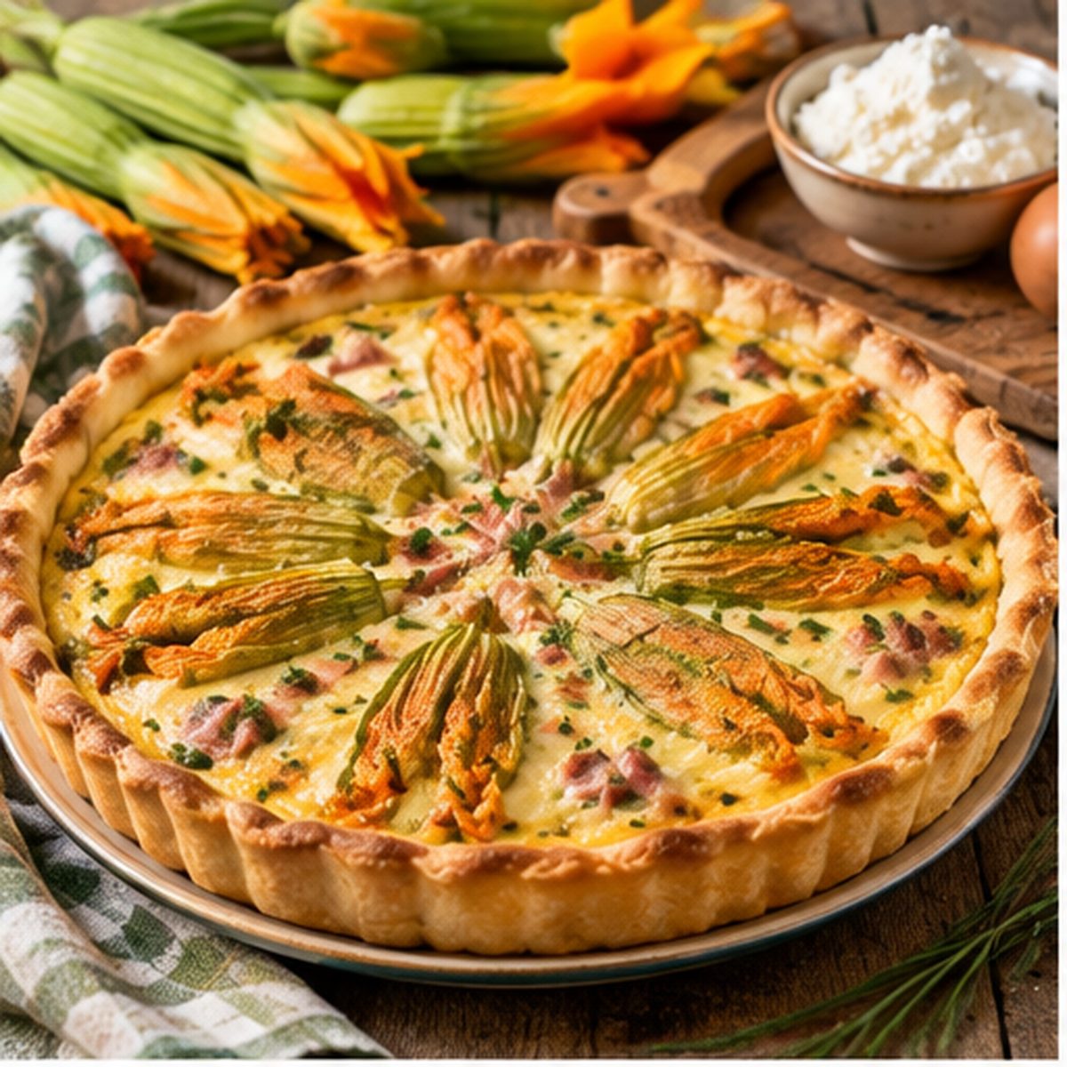 Tortino di fiori di zucca