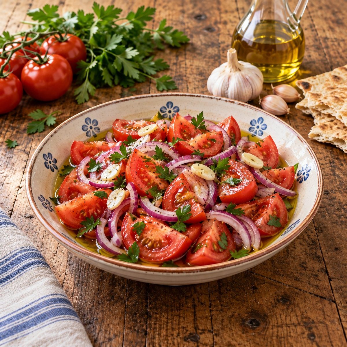 Insalata di pomodori e cipolle