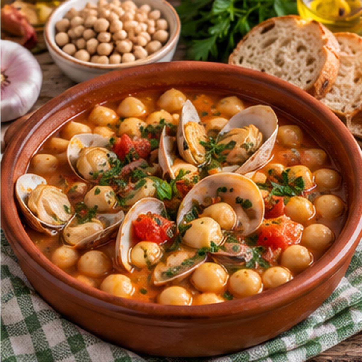 Zuppa di ceci e arselle