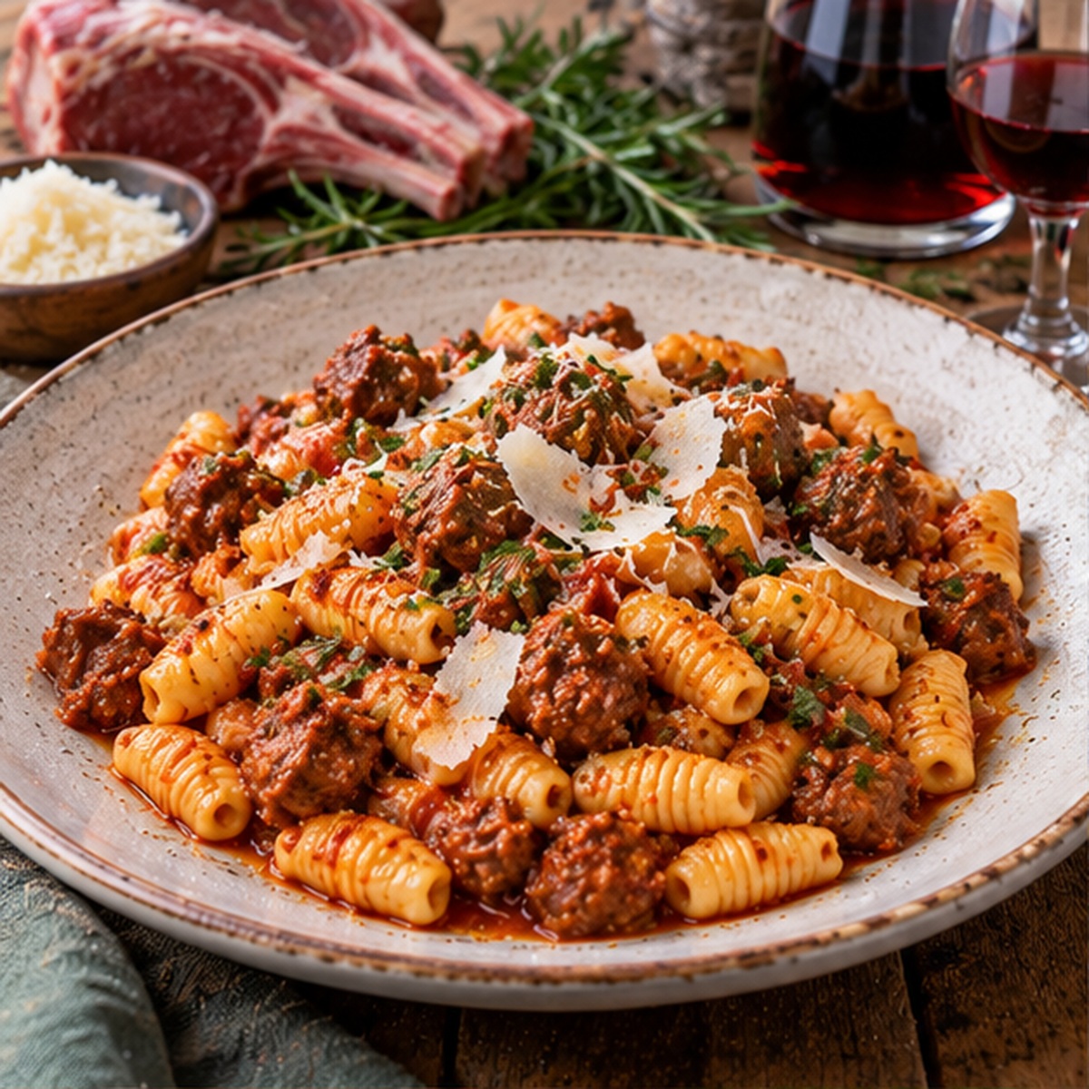 Gnocchetti sardi con ragù di agnello