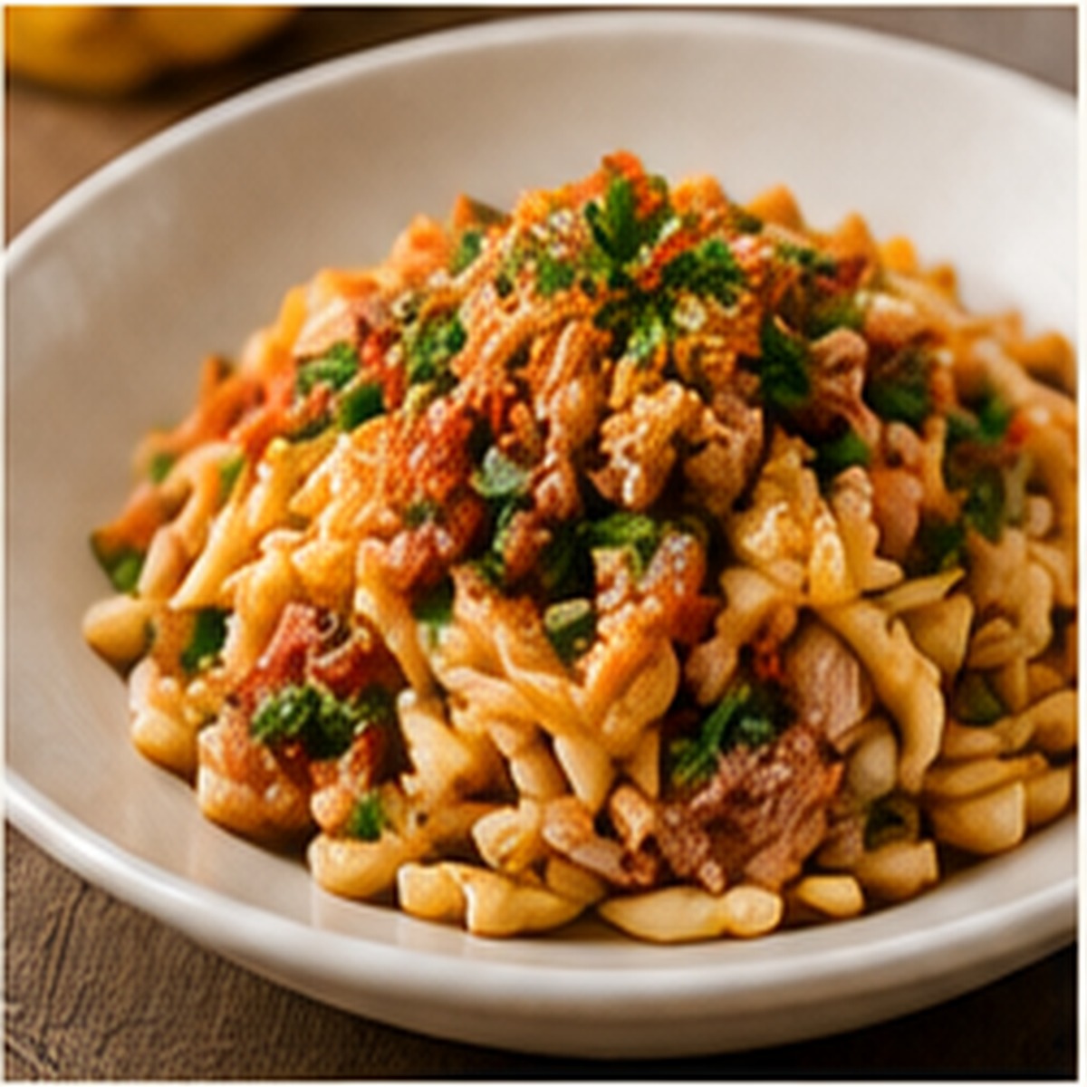Trofie bottarga e tonno