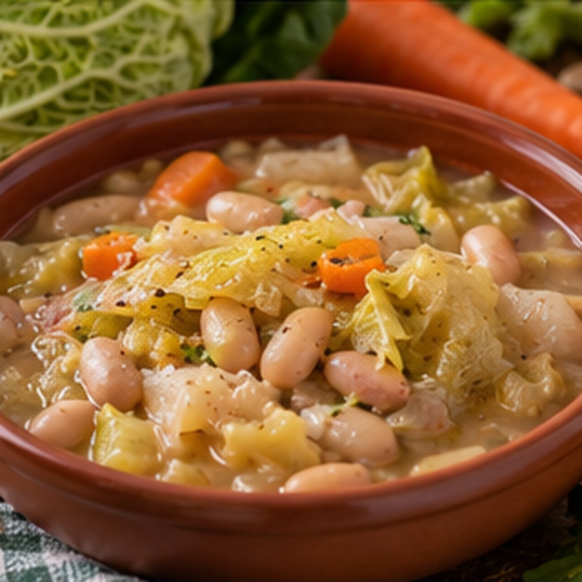 Minestra di fagioli e verza