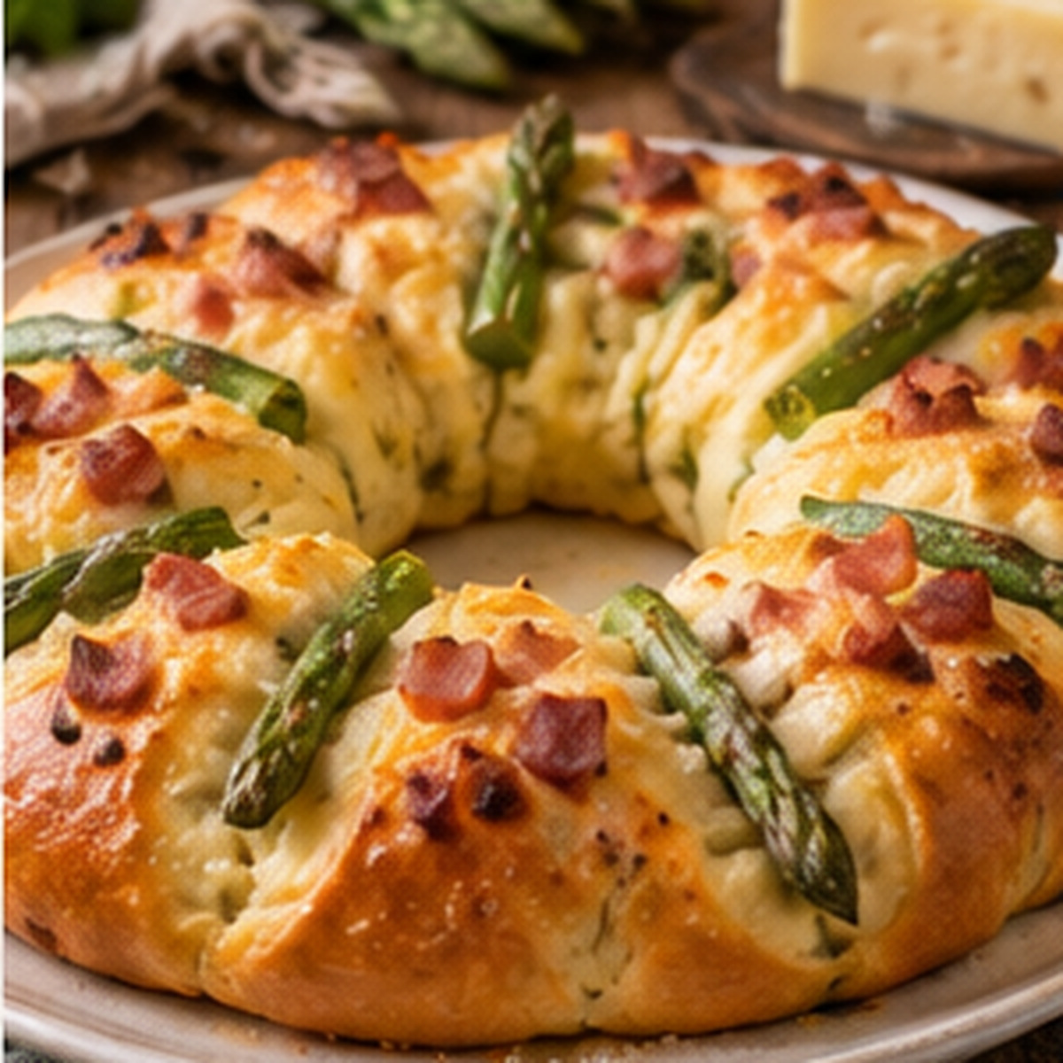 Corona pasquale con asparagi
