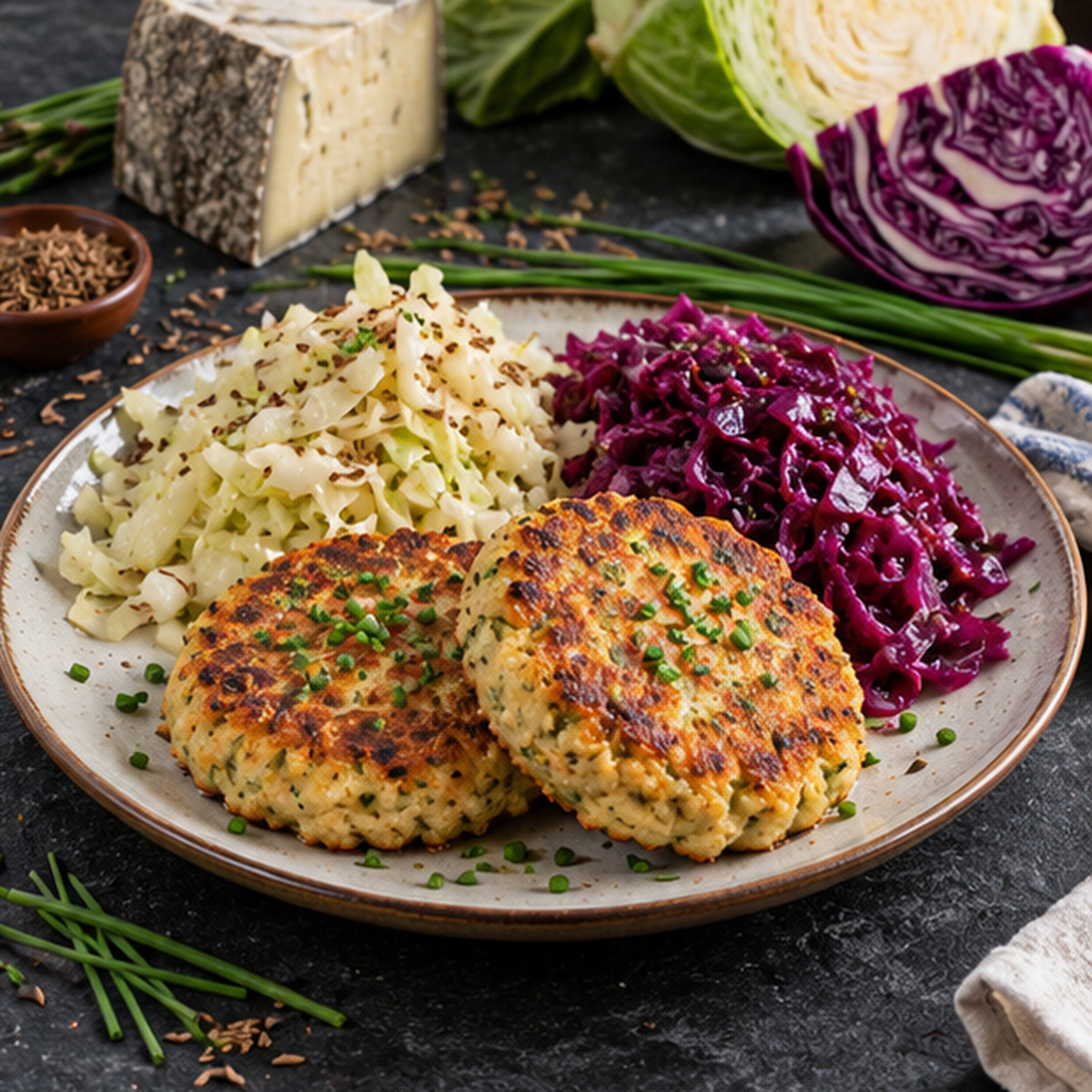 Canederli schiacciati al formaggio grigio