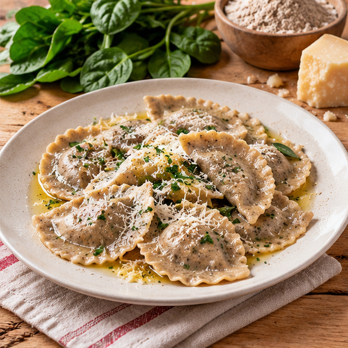 Mezzelune di spinaci alla tirolese