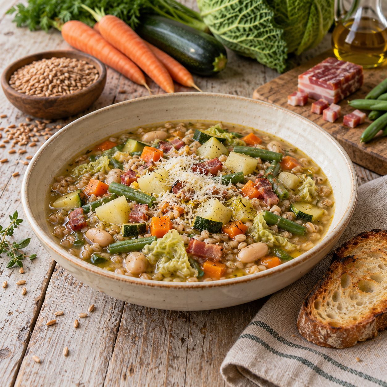Minestra di farro e verdure
