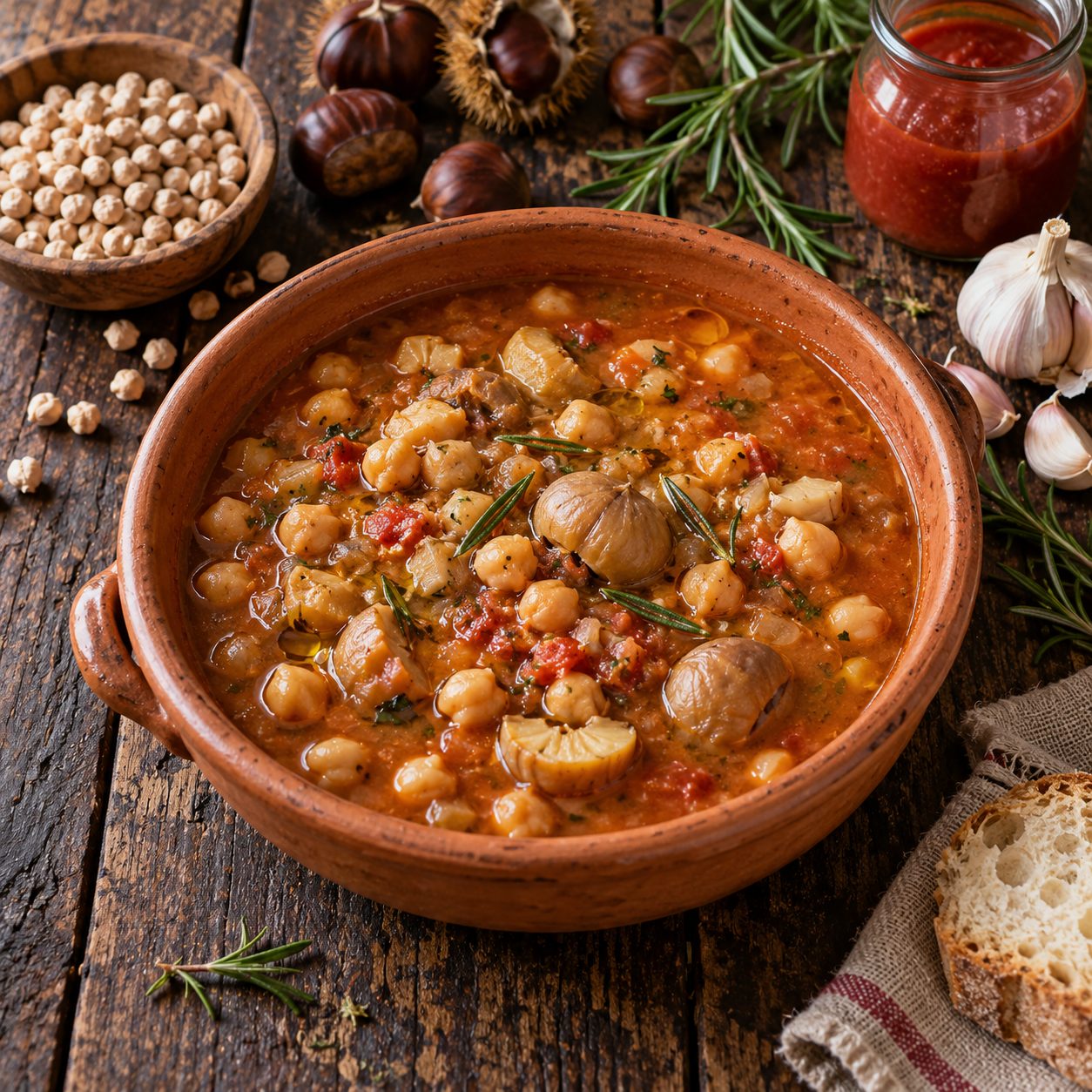 Zuppa di castagne e ceci
