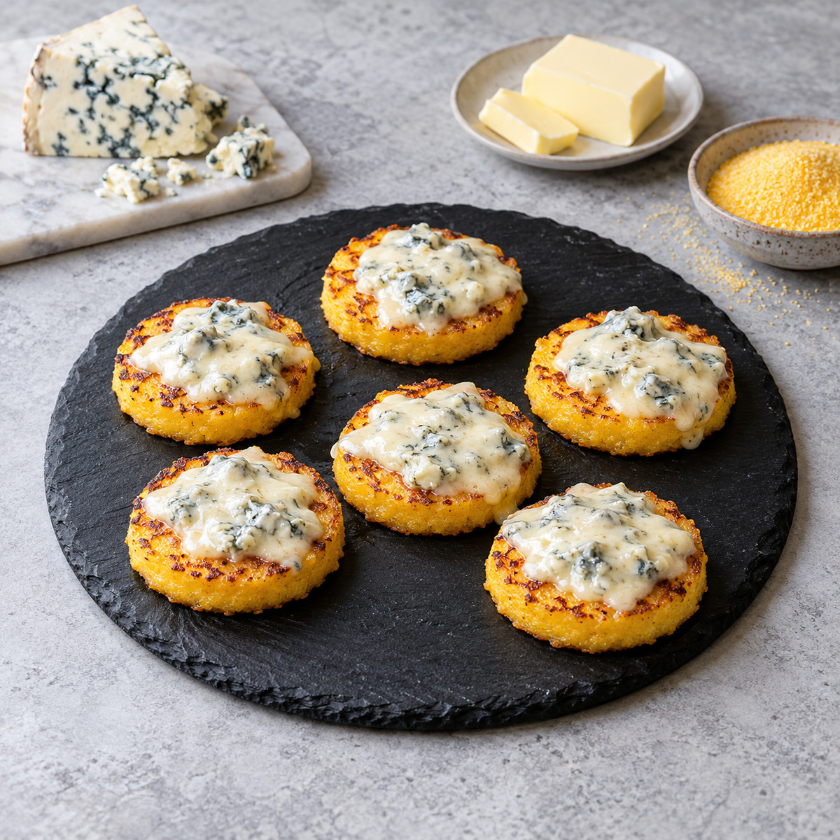 Crostini di polenta e gorgonzola
