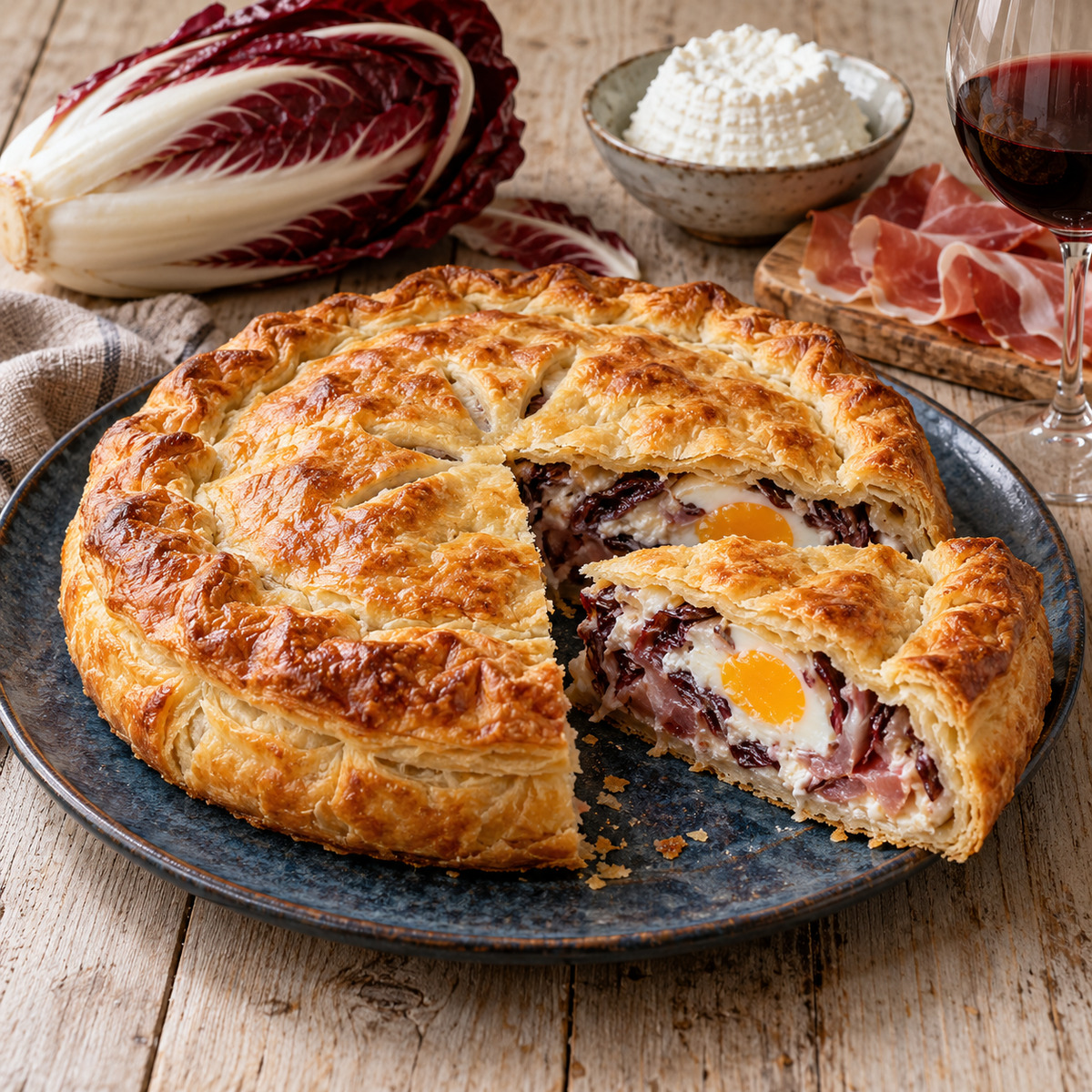 Torta salata radicchio e speck
