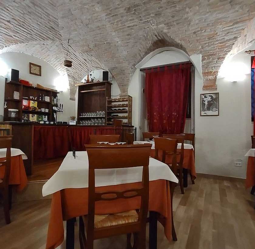 Ricostruzione illustrativa dell’ambiente di trattoria da mauro