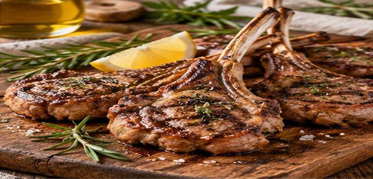 Illustrazione editoriale di Arrosto di agnello e salsiccia