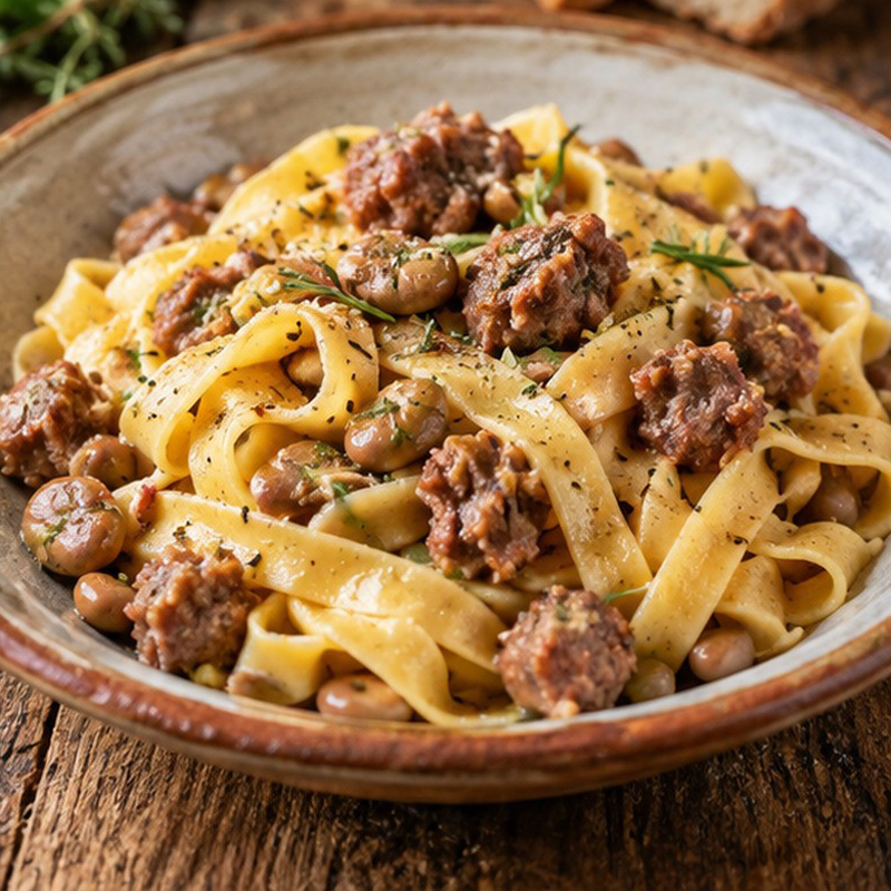 Immagine illustrativa associata a Pasta al ferretto con ragù