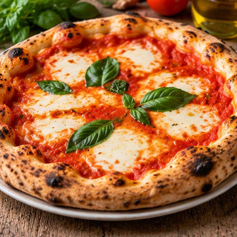 Immagine illustrativa associata a Pizza napoletana Margherita