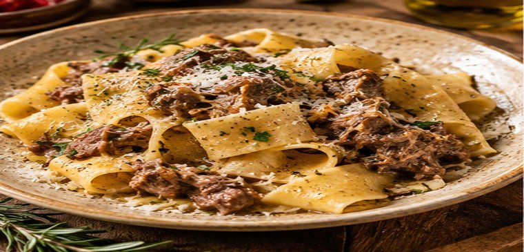 Illustrazione editoriale: Fusilli al ragù cilentano