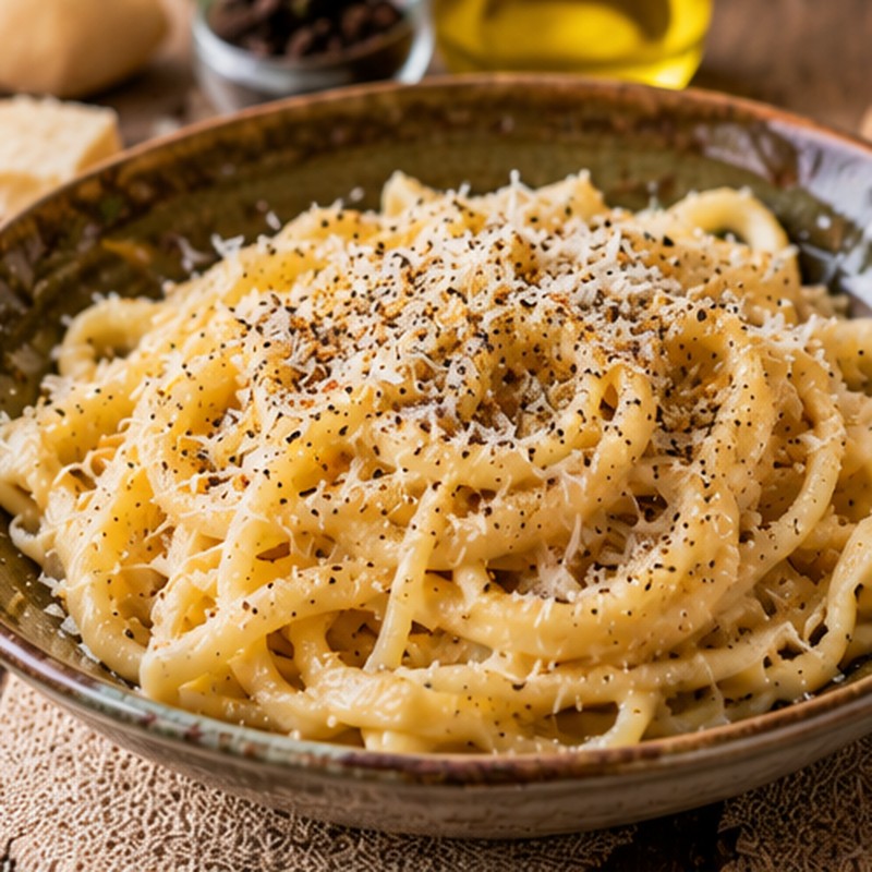 Immagine illustrativa associata a Pappardelle con salsiccia, porcini e provola