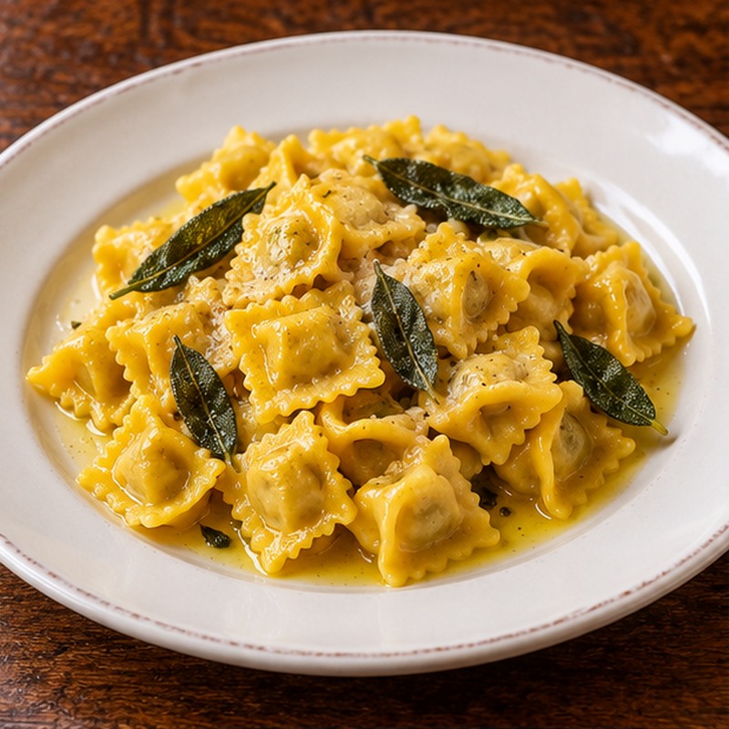 Fotografia illustrativa: Agnolotti di pane e acciuga