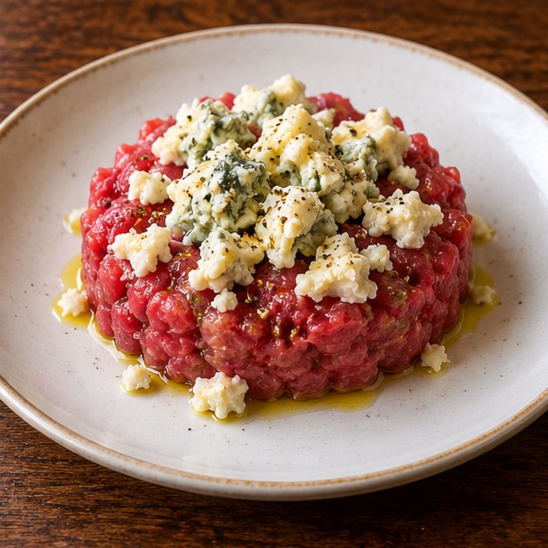 Fotografia illustrativa: Carne cruda con Castelmagno
