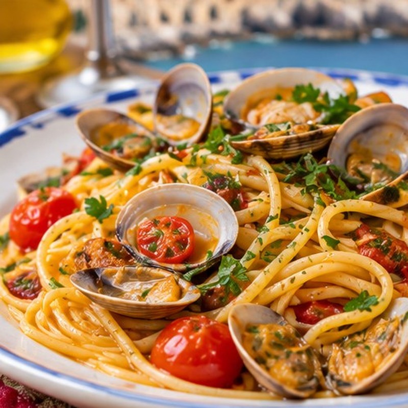 Immagine illustrativa della preparazione: Spaghetti con lupini