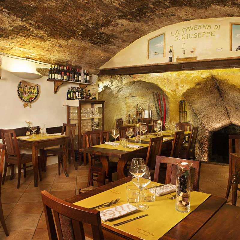Illustrazione provvisoria di un ambiente di ristorazione, non fotografia del locale La Taverna di San Giuseppe