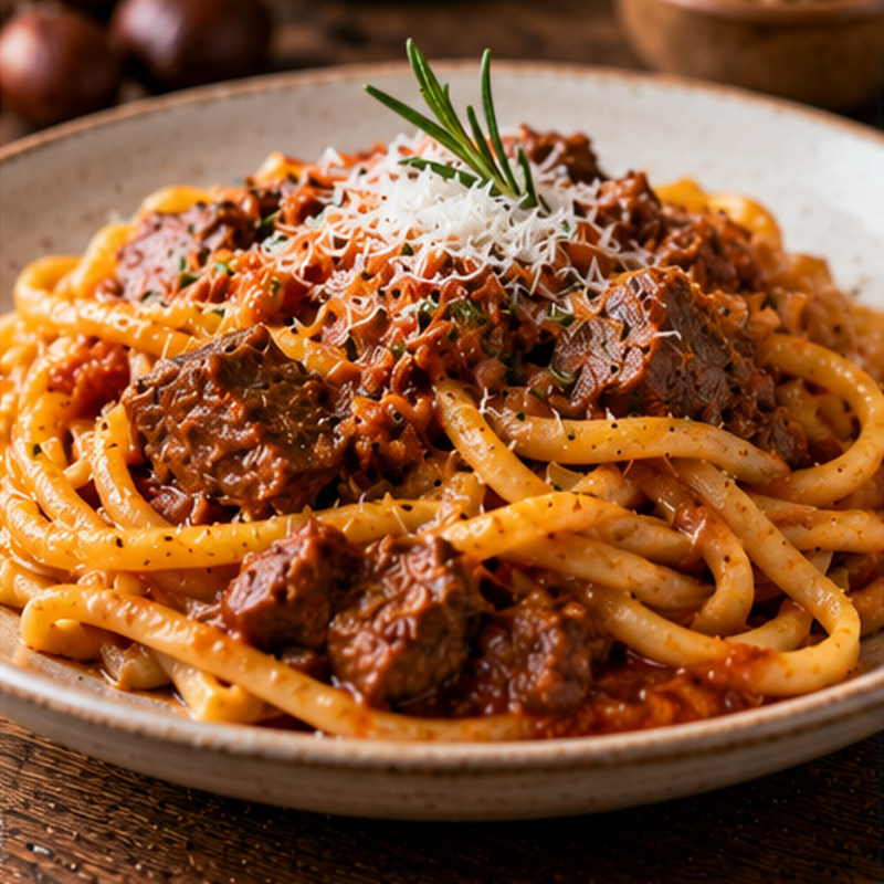Fotografia illustrativa della preparazione: Pasta al ragù