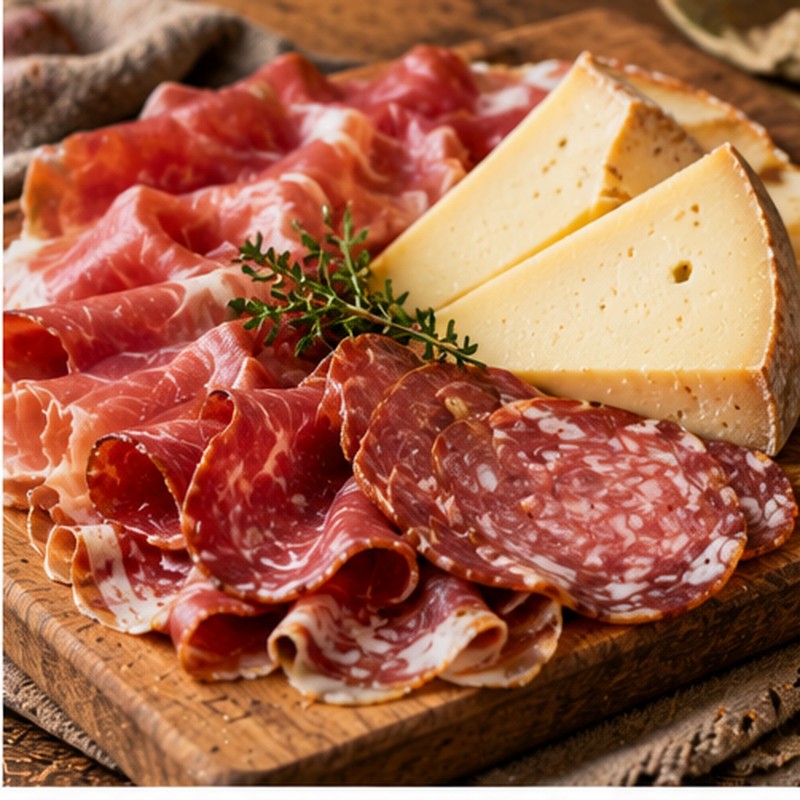 Fotografia illustrativa del piatto Salumi e Fontina del territorio