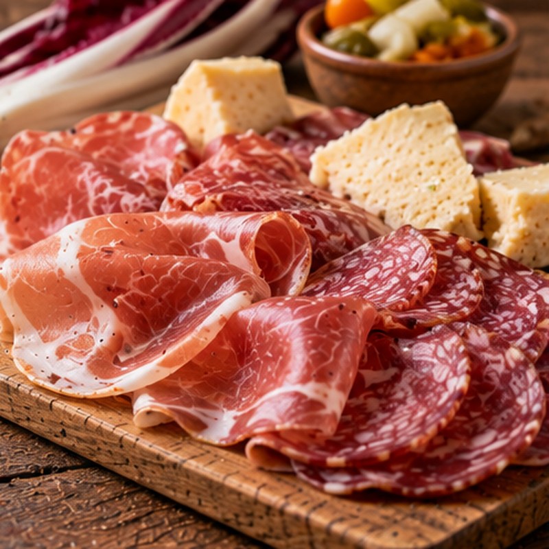 Fotografia illustrativa della preparazione: Sopressa, formaggi e casatella