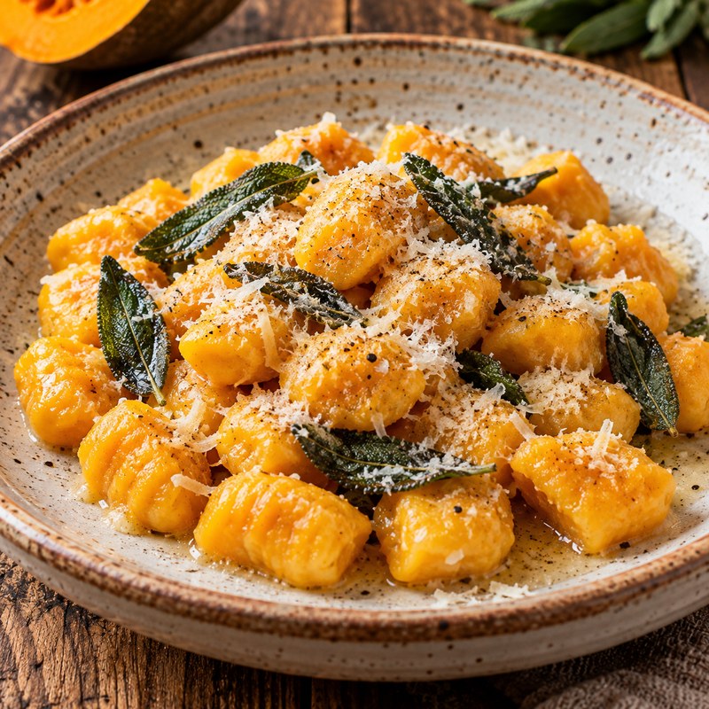 Fotografia illustrativa della preparazione: Gnocchi di zucca