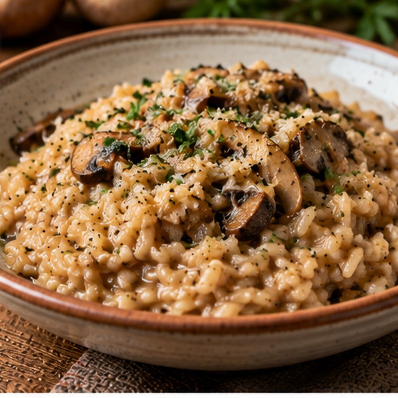 Fotografia illustrativa della preparazione: Risotto ai funghi