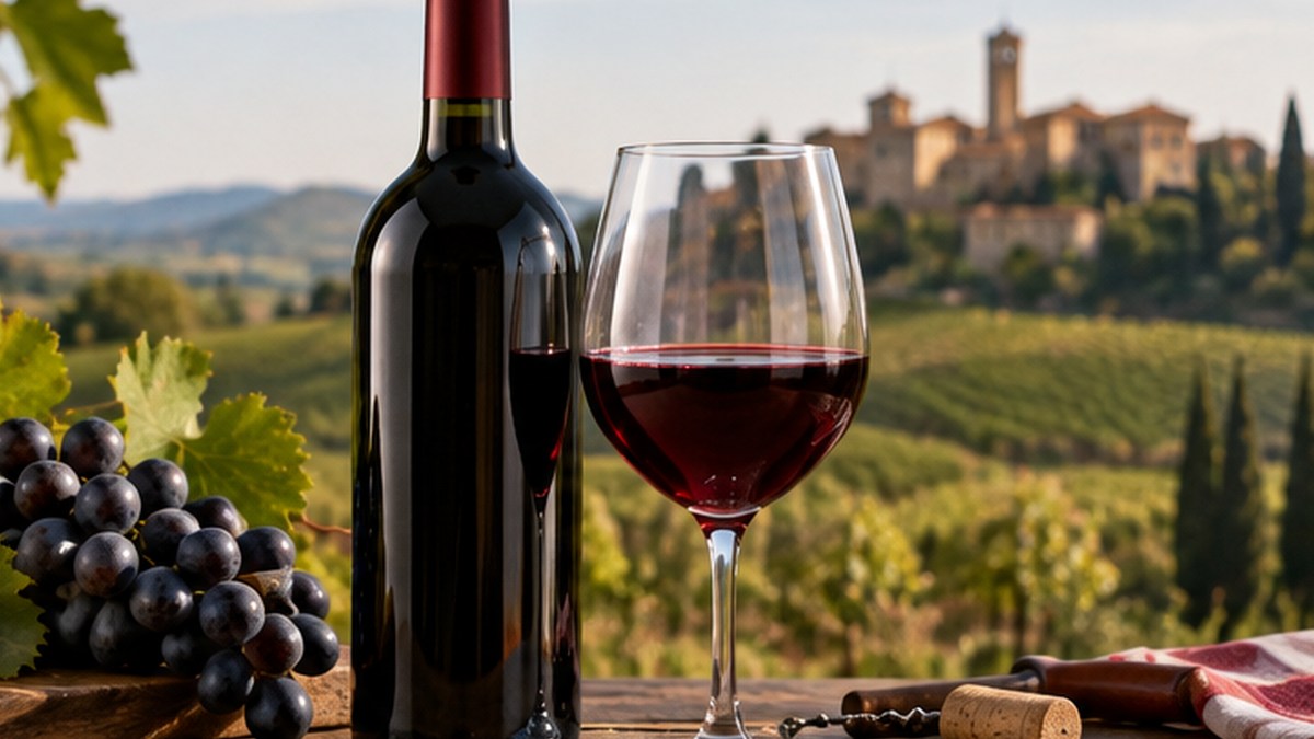 Calice e bottiglia ispirati a Aglianico del Taburno