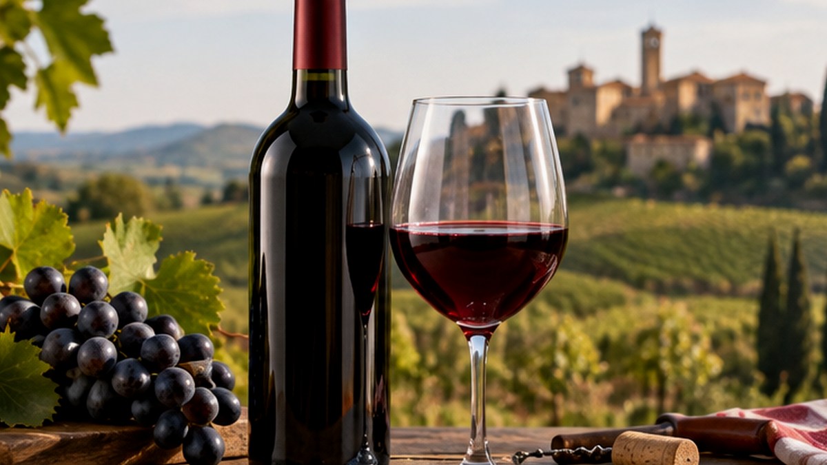 Calice e bottiglia ispirati a Falerno del Massico Rosso