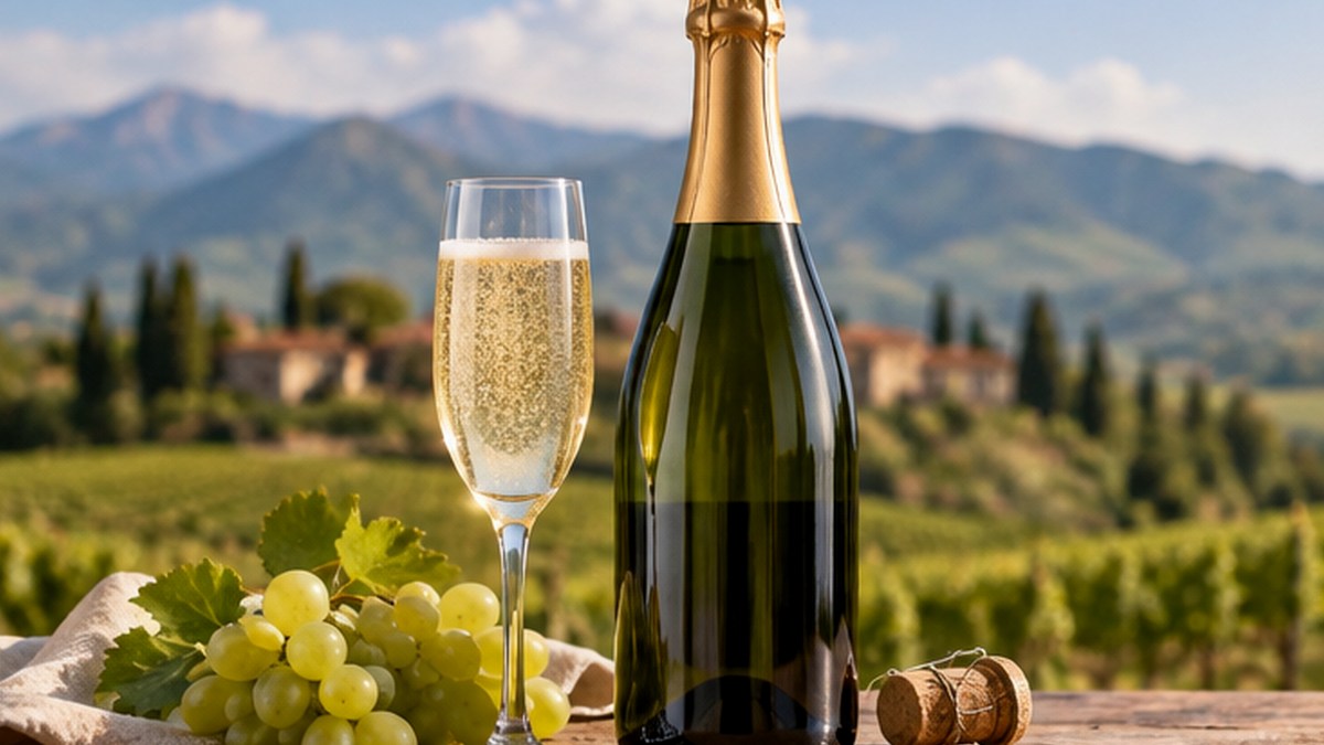 Calice e bottiglia ispirati a Lambrusco di Sorbara