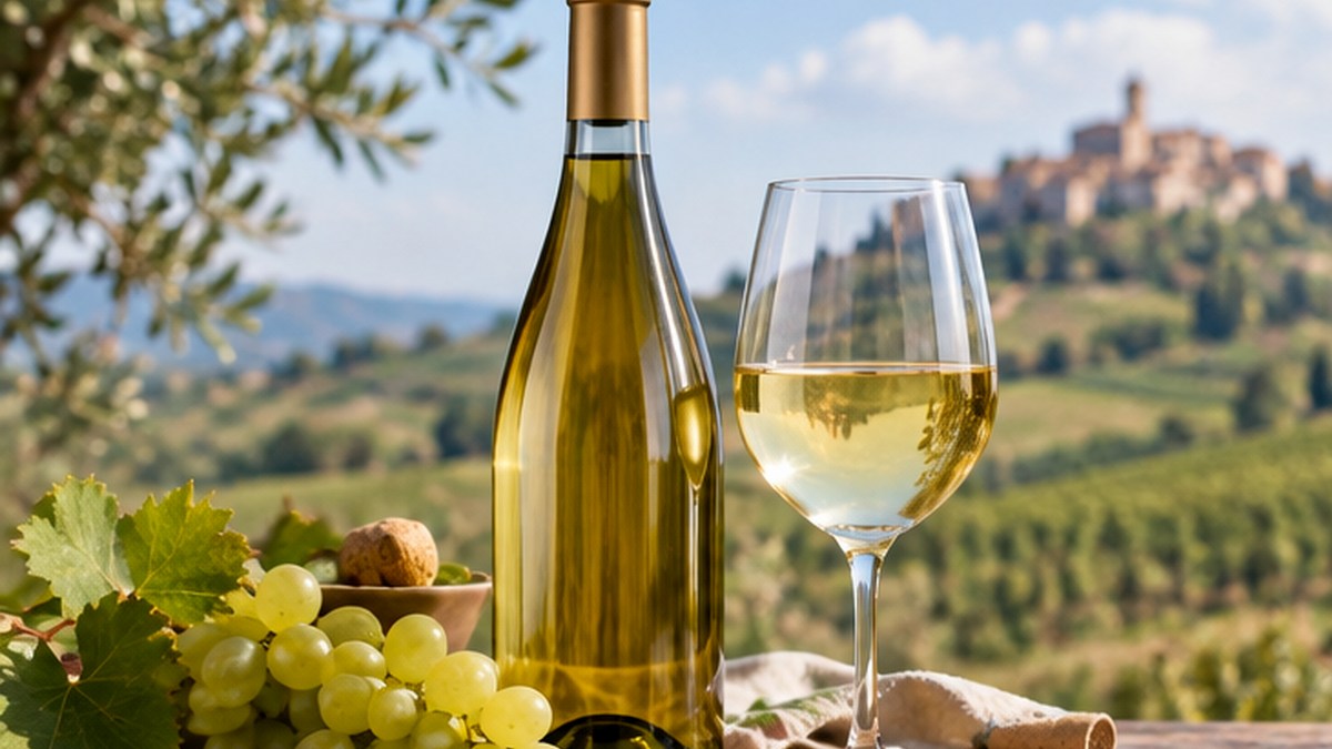 Calice e bottiglia ispirati a Ortrugo dei Colli Piacentini