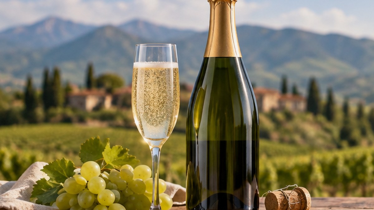 Calice e bottiglia ispirati a Alta Langa