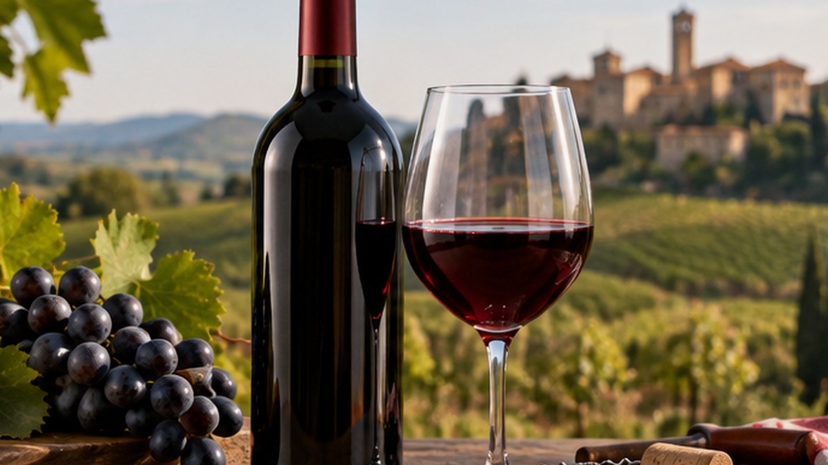 Calice e bottiglia ispirati a Barbaresco