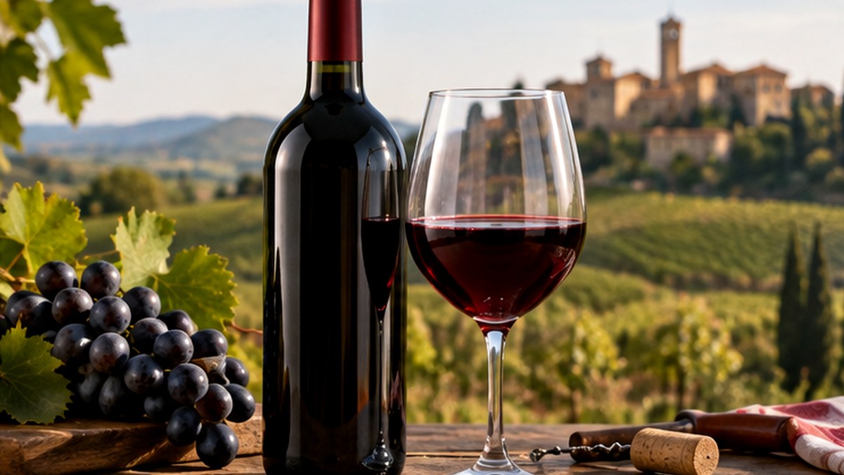Calice e bottiglia ispirati a Roero Rosso