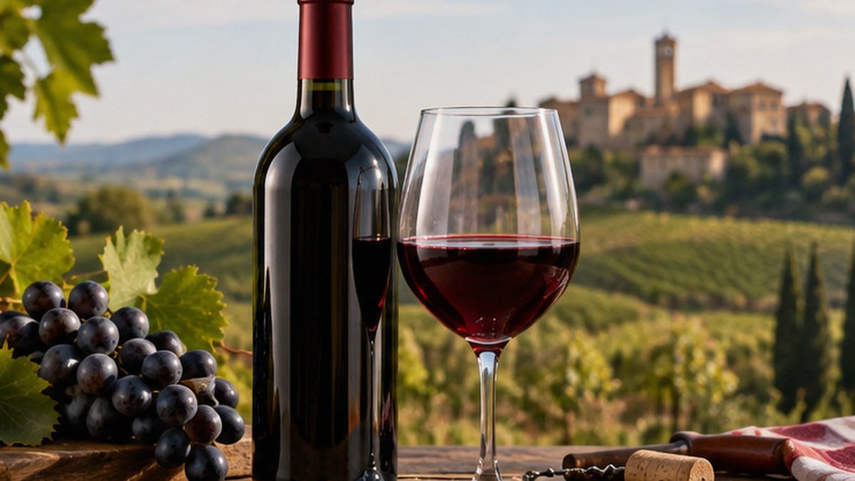 Calice e bottiglia ispirati a Castel del Monte Nero di Troia Riserva